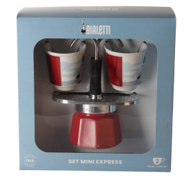 Set Mini Express Espressokocher 2 Tassen